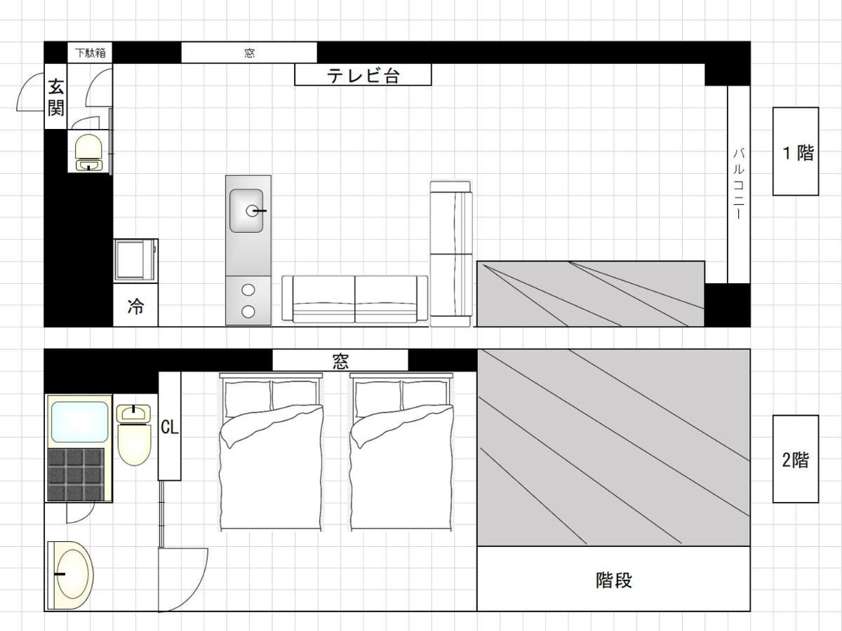 אוסקה I Cube Kozu Apartment מראה חיצוני תמונה